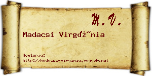 Madacsi Virgínia névjegykártya